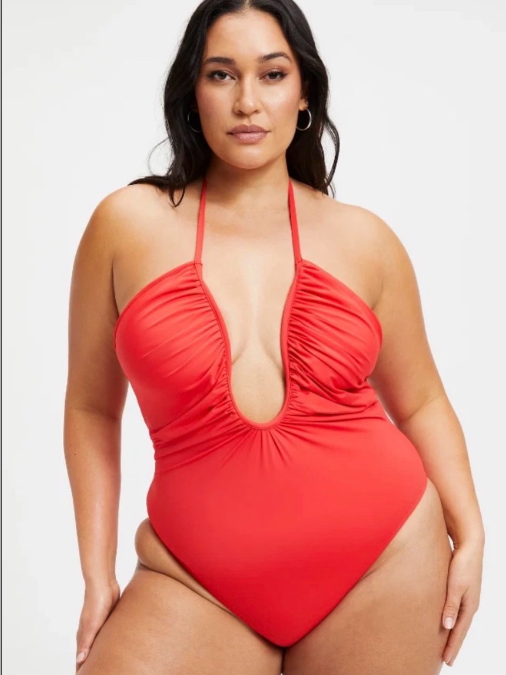 Good American NEW 2XL Size 5 Red Leilani One Piece Swimsuit Beach Summer Keyhole